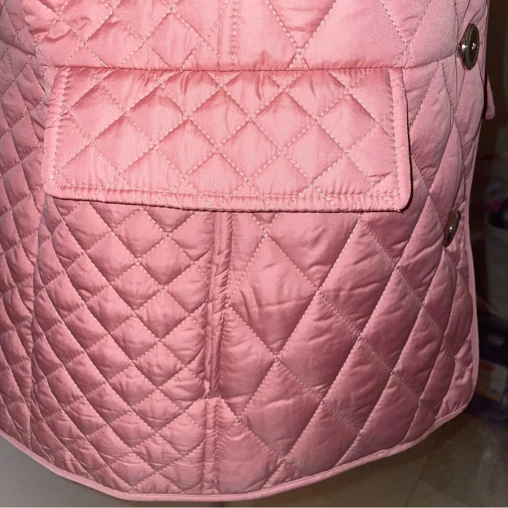 🎉HP🎉New! Michael Kors Diamond Quilted Button Up Jacket Dusty Rose Size Large🎀 - Picture 12 of 15